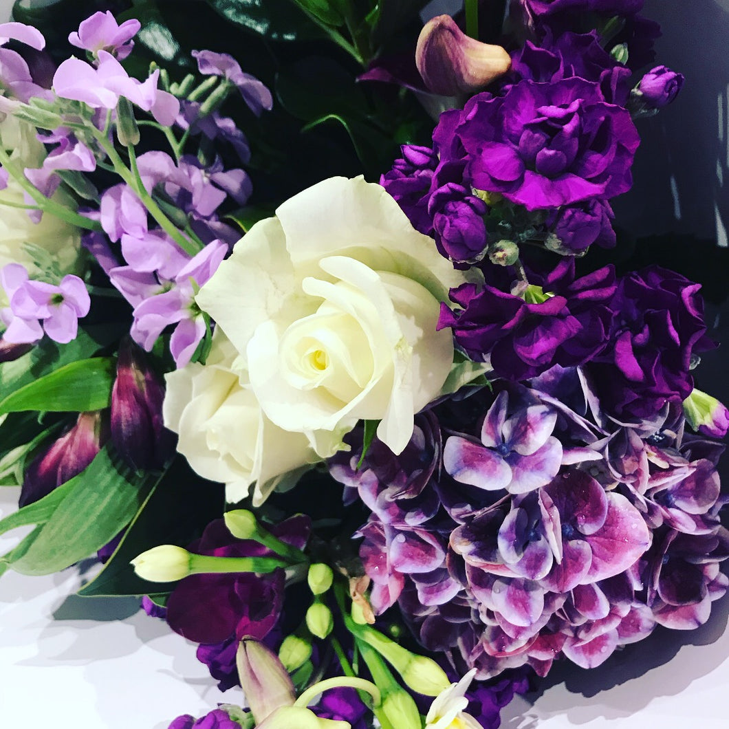 Florist Choice of Flowers - Purple and White